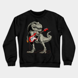 Dinosaur playing Electric Guitar Crewneck Sweatshirt